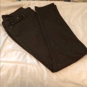 Chico’s Platinum dark olive green jeggings.